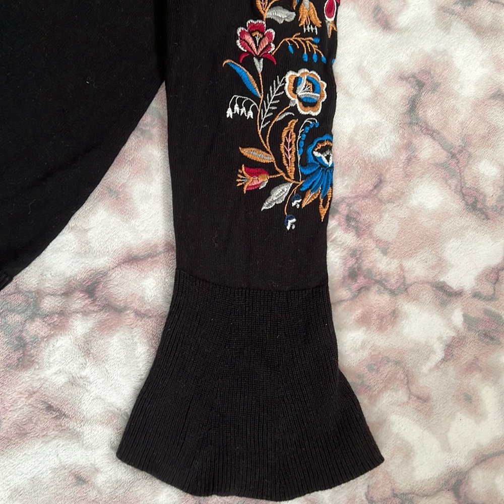 Black Embroidery Sweater